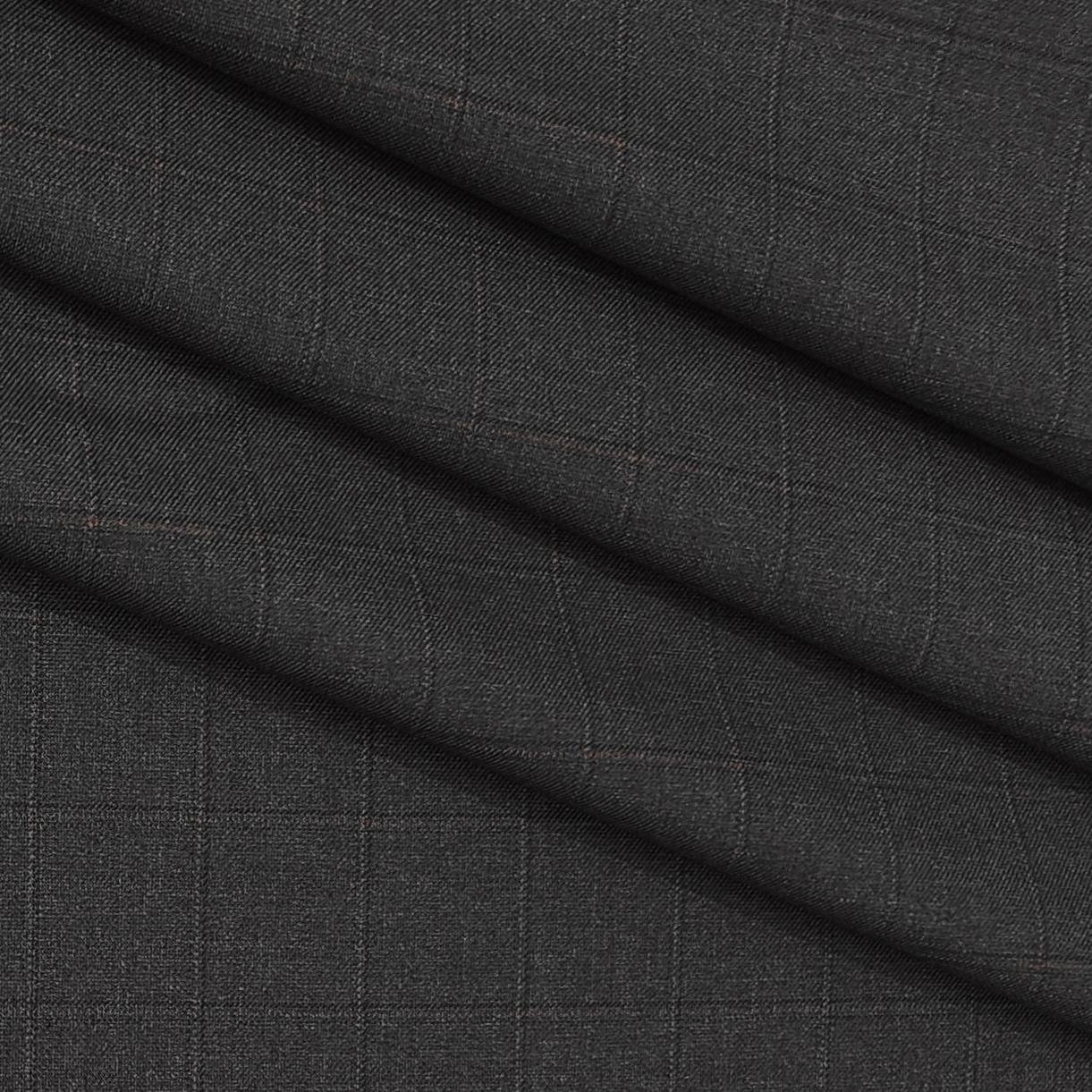 Trouser Fabric Donear Poly Viscose Broad Check Colour Carob Brown